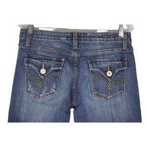 Vigoss Jeans Womens Juniors Size 11 New York Straight Stretch Distressed Denim